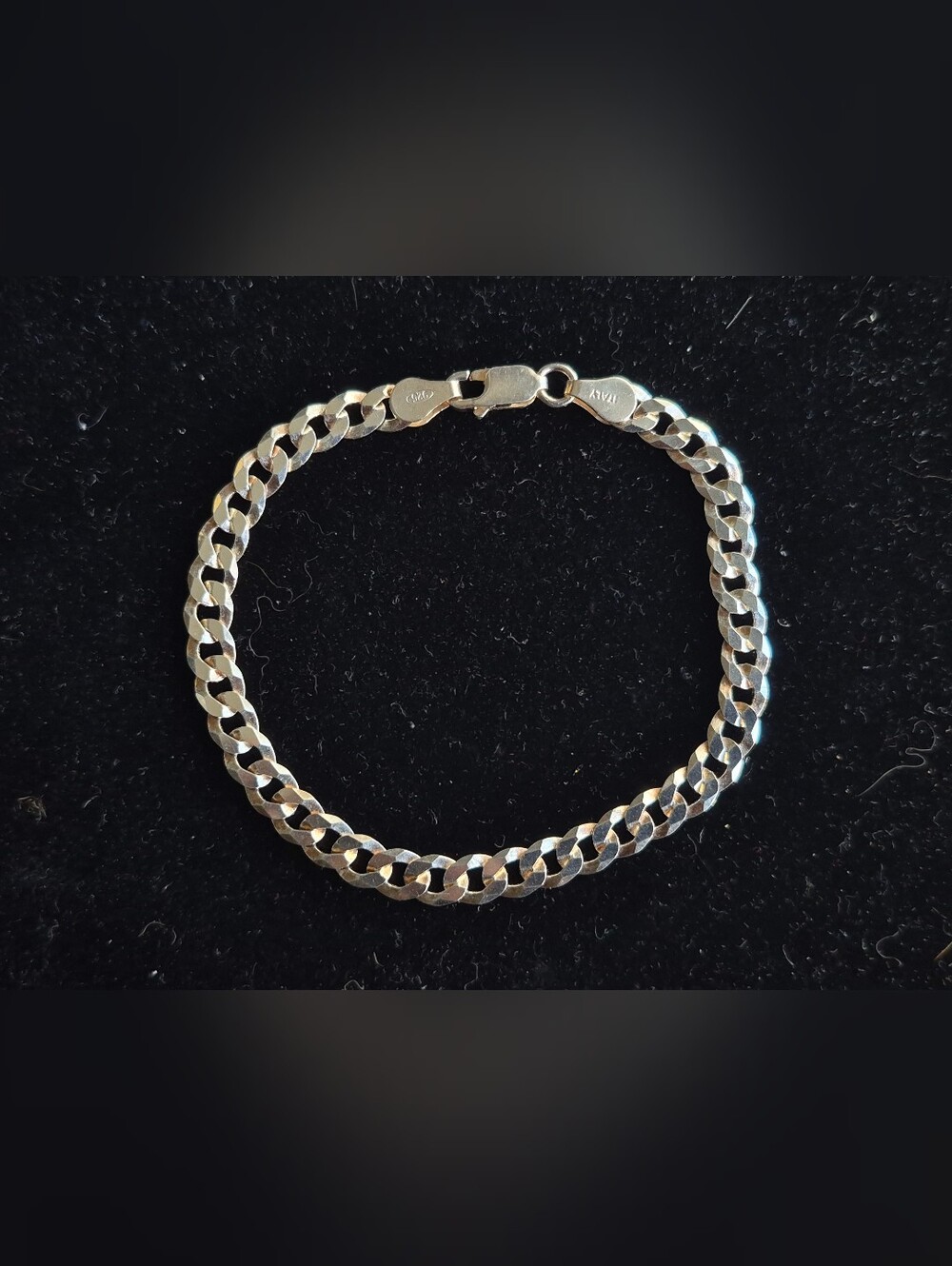 .925 Sterling Silver 7in Curb Chain Bracelet